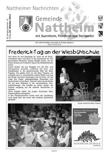 56. Jahrgang N um m er 43 Freitag, 2 5 . O k to b e r 2 0 1 3 - Nattheim