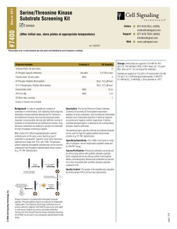 Serine/Threonine Kinase Substrate Screening Kit - Cell Signaling ...