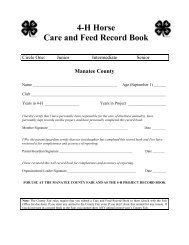 4-H Horse Care and Feed Record Book - Manatee County ...