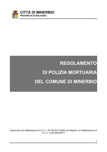 regolamento di polizia mortuaria 2011 - Comune di Minerbio