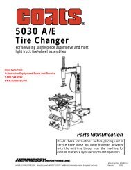 Coats Tire Changer RC15 Parts - Automotive Equipment Sales and