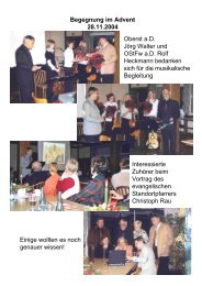 Begegnung im Advent 28.11.2004 - Traditionsverband Logistik Rheine