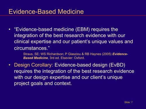 Part 2 - Evidence Based Design - American College of Healthcare ...