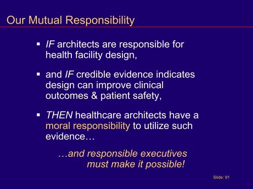 Part 2 - Evidence Based Design - American College of Healthcare ...