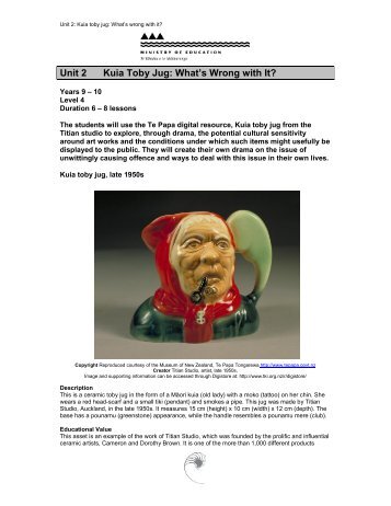 Unit 2 Kuia Toby Jug: What's Wrong with It? - Arts Online