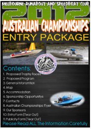 Melbourne Runabout Speed Boat Club Inc. Australian ...
