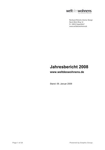 Jahresbericht 2008 - Welt des Wohnens