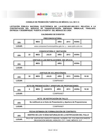 CONSEJO DE PROMOCIÃN TURÃSTICA DE MÃXICO, S.A. ... - CPTM