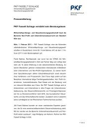 PKF FASSELT SCHLAGE Pressemitteilung PKF Fasselt Schlage ...