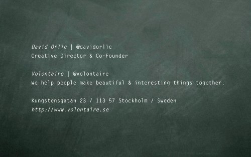 David Orlic | @davidorlic Creative Director & Co ... - Europa Cinemas