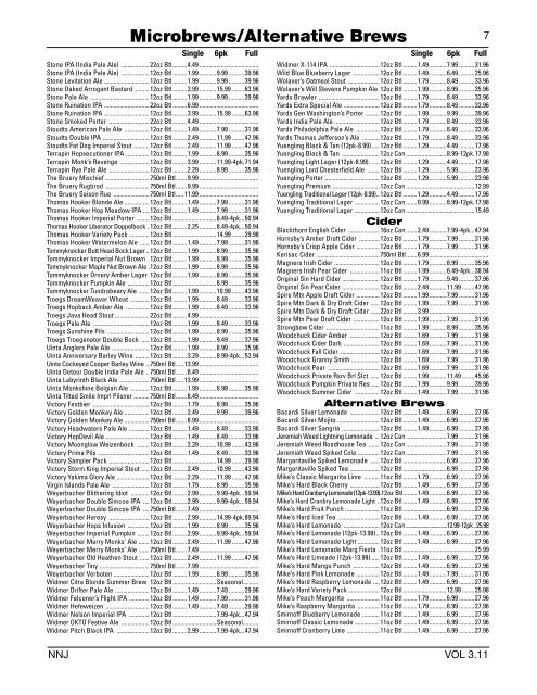 DOMESTIC BEER PRICE LIST - WineAccess.com