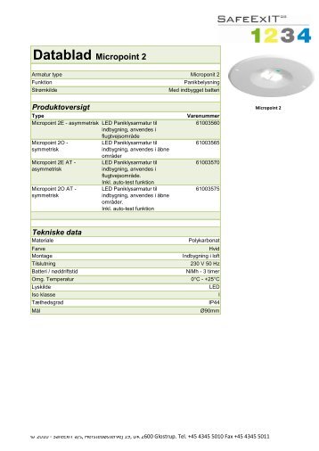 Datablad Micropoint 2 - Safeexit A/S