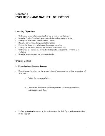 Chapter 8. Evolution and Natural Selection - W.H. Freeman