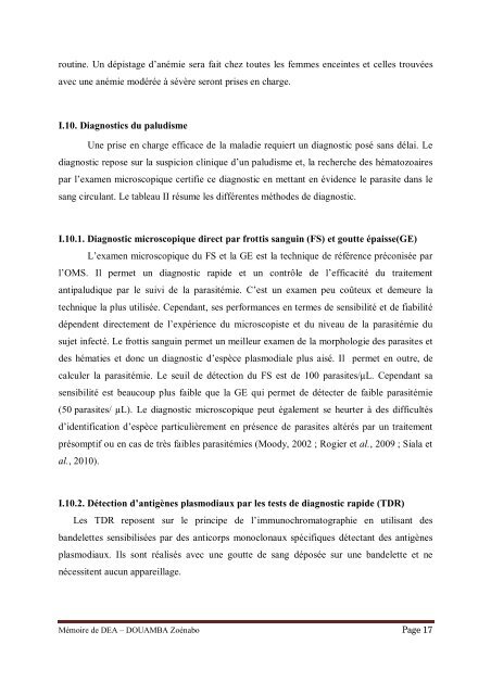 paludisme asymptomatique chez la femme enceinte au centre ...