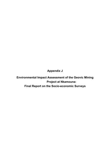 Appendix J Environmental Impact Assessment of the Geovic Mining ...