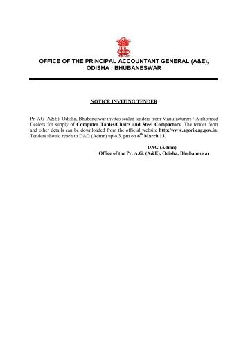 office of the principal accountant general (a&e), odisha : bhubaneswar