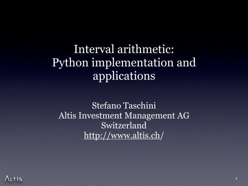 Interval arithmetic - SciPy Conferences