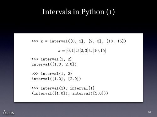 Interval arithmetic - SciPy Conferences