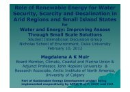 Role of Renewable Energy for Water Security, Scarcity and ... - EUCC