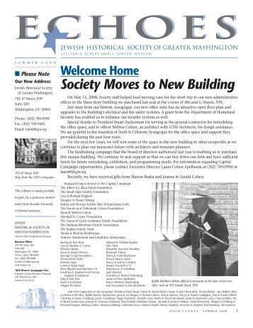 Society Moves to New Building - Jewish Historical Society of Greater ...