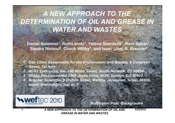 a new approach to the determination of oil and grease in water and ...