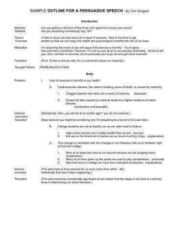 Journal Speech Outline Example