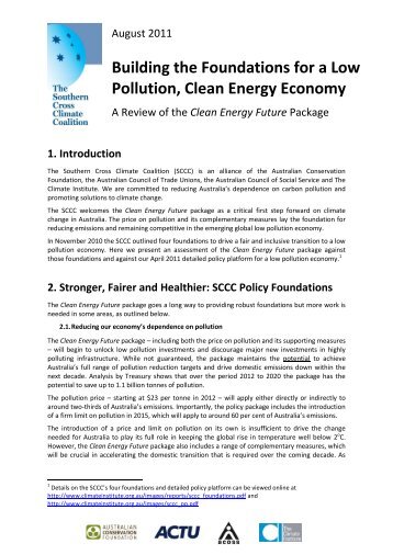 SCCC Analysis of the Clean Energy Future Plan - Australian Council ...