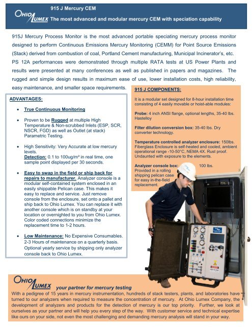 915 J Mercury CEM Brochure (PDF) - Ohio Lumex Co.