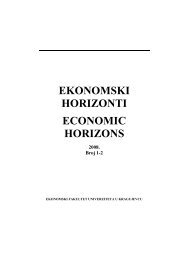 EKONOMSKI HORIZONTI ECONOMIC HORIZONS 2008. Broj 1-2