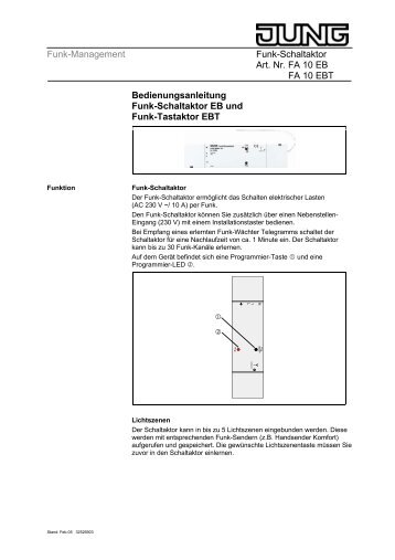 Funk-Management Funk-Schaltaktor Art. Nr. FA 10 EB FA ... - Eibmarkt