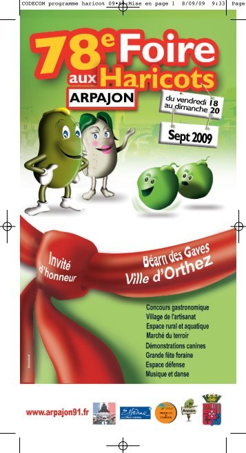 CODECOM programme haricot 09â¢A4:Mise en page 1 8 ... - Arpajon