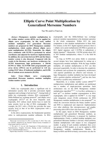 Elliptic Curve Point Multiplication by Generalized Mersenne Numbers