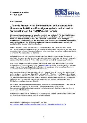 statt Sommerflaute: aetka startet Anti- Sommerloch-Aktion - Komsa