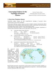 Converging Evidence in the Typology of Purpose Clauses - Karsten ...