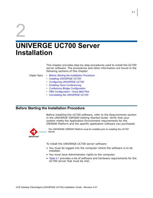 UNIVERGE UC700 - NEC Corporation of America