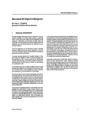 Movable Bridges in Belgium (616 KB) - Heavy Movable Structures, Inc.