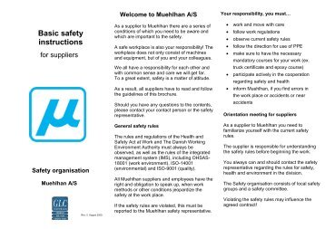 Basic safety instructions for suppliers - Muehlhan