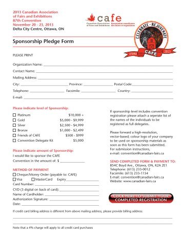 Sponsorship Package - Canadian Association of Fairs and Exhibitions