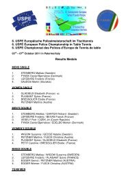 USPE EPC Table TEnnis 2011 - Results Medals