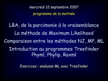 La mÃ©thode de Maximum Likelihood