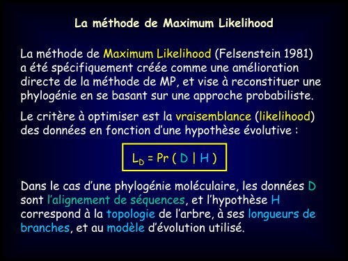 La mÃ©thode de Maximum Likelihood