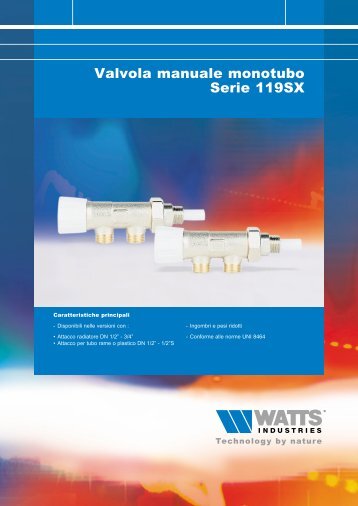Valvola manuale monotubo Serie 119SX - WATTS industries