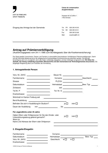 Antrag zur Krankenkassen-Prmienverbilligung - Gemeinde ...