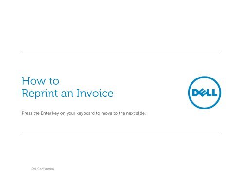How to Reprint an Invoice - Dell