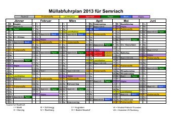 MÃƒÂ¼llabfuhrplan 2013 fÃƒÂ¼r Semriach