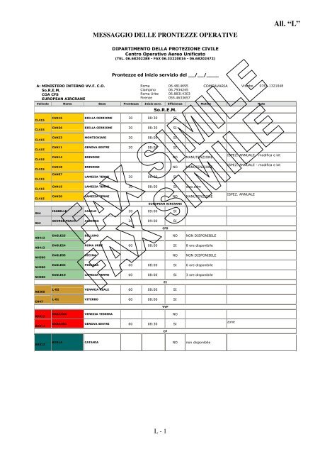 AIB 2009 - Dipartimento della Protezione Civile