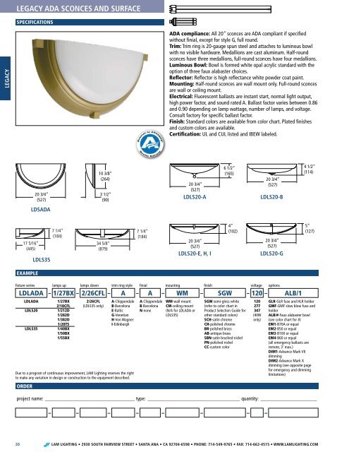 LEGACY HIGH PERFORMANCE SCONCES - Laser Lighting