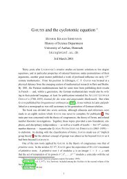 GAUSS and the cyclotomic equation - Home page of Henrik Kragh ...