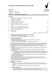 Protokoll der Elternratssitzung vom 28.April 2008 - Buchsee