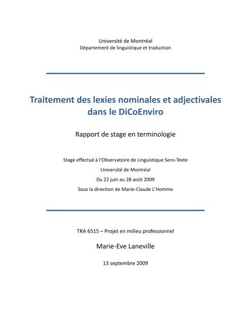 PDF (484Ko) - Observatoire de linguistique Sens-Texte (OLST)